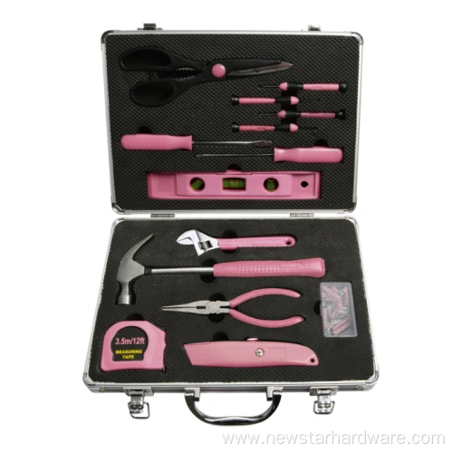 14pcs Lady Pink Hand Tool Set Tool KIt dengan Kotak