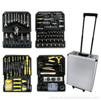 214pcs Professional Multi-Function Tool Trolley Set sa Aluminum Case