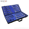 Jeu de cl&eacute;s mixtes &agrave; cliquet flexibles, 22 pi&egrave;ces, bo&icirc;te en aluminium