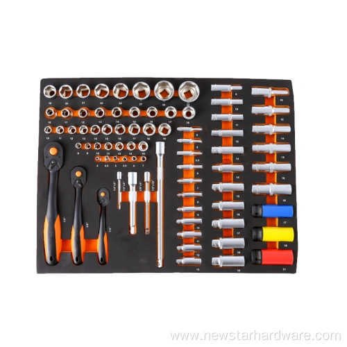 7 Drawers Hand Tools in Cabinet Professional Tool Set Trolley